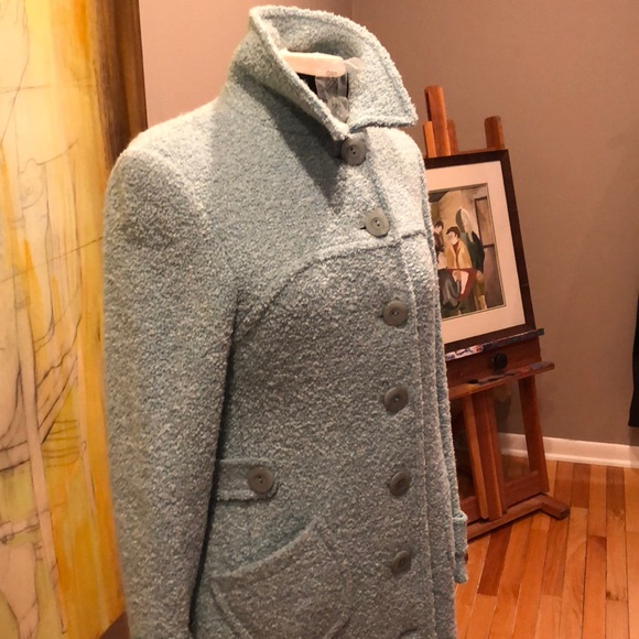 NWOT ETCETERA BLUE NUBBY QUARTER LENGTH COAT - Picture 2 of 8